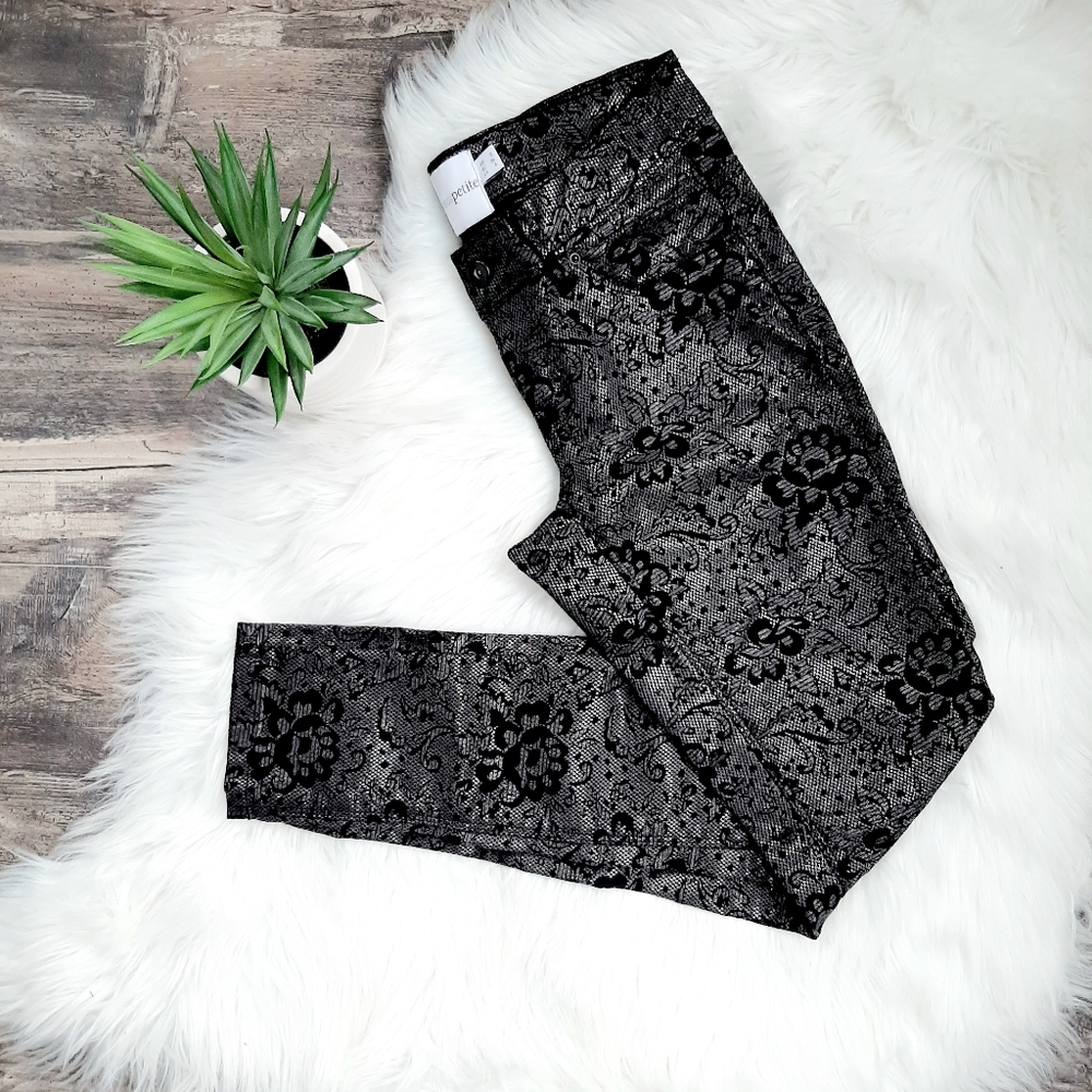 ASOS skinny low rise in metallic silver & black